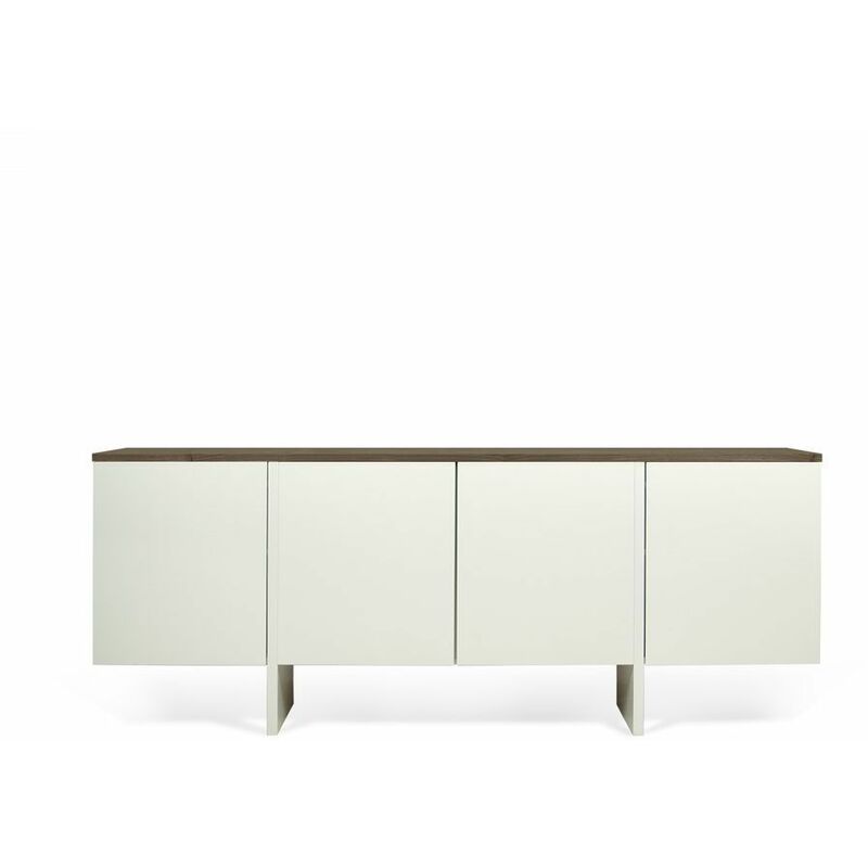 

Aparador EDGE blanco y nogal, 200 x 42 x 76 - blanco y nogal