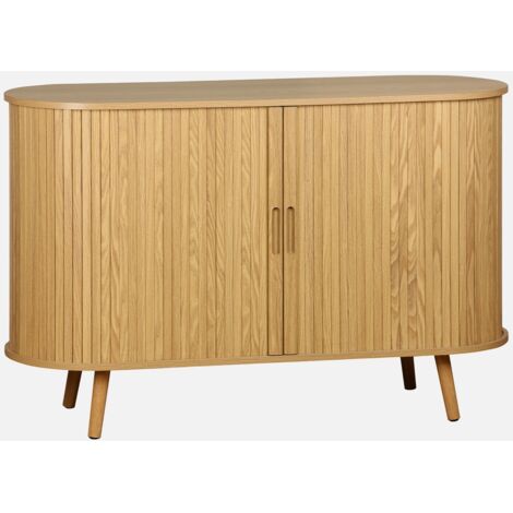 Aparador escandinavo con 2 puertas correderas, 120cm