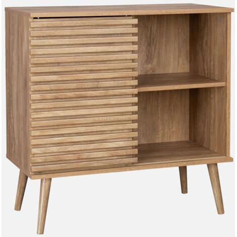 Aparador escandinavo con decoración de madera, 80cm