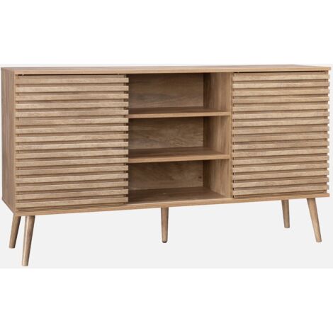 Aparador escandinavo de madera con 2 puertas, 140cm