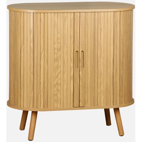 Aparador escandinavocon  efecto madera ranurada, 80cm