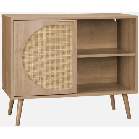 Aparador estilo escandinavo con madera redondeada, 80cm