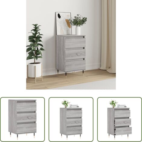 Aparador gris -  Aparador madera de ingeniería gris Sonoma 40x35x70 cm