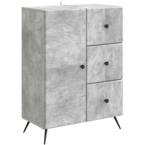 Aparador Gris Hormigón 66 x 34,5 x 90 cm Madera de Ingeniería