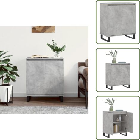 Aparador gris hormigón - vidaXL Aparador de madera contrachapada gris hormigón 60x35x70 cm - Muebles de almacenamiento