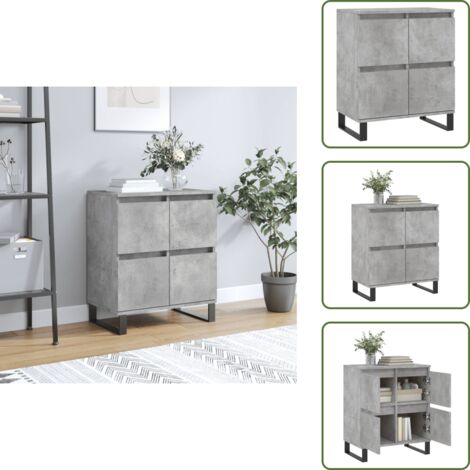 Aparador gris hormigón - vidaXL Aparador de madera contrachapada gris hormigón 60x35x70 cm - Muebles de almacenamiento