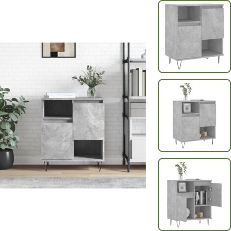 Aparador gris hormigón - vidaXL Aparador de madera contrachapada gris hormigón 60x35x70 cm - Muebles de almacenamiento