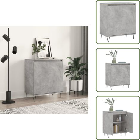 Aparador gris hormigón - vidaXL Aparador de madera contrachapada gris hormigón 60x35x70 cm - Muebles de almacenamiento
