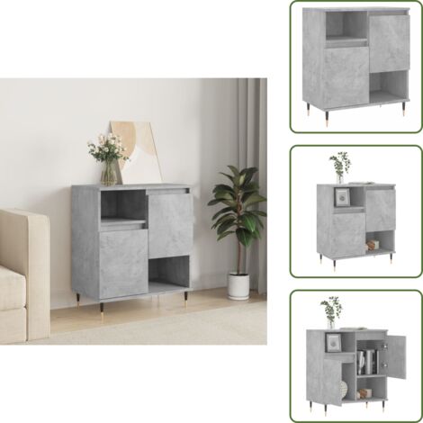 Aparador gris hormigón - vidaXL Aparador de madera contrachapada gris hormigón 60x35x70 cm - Muebles de almacenamiento