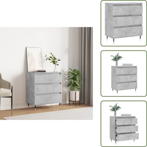 Aparador gris hormigón - vidaXL Aparador de madera contrachapada gris hormigón 60x35x70 cm - Muebles de almacenamiento