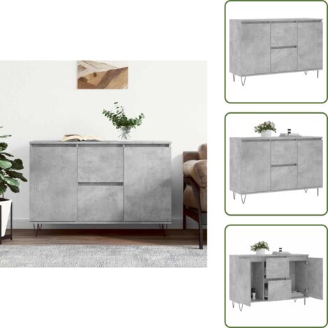 Aparador gris hormigón - vidaXL Aparador de madera de ingeniería gris hormigón 101,5x35x70 cm - Madera de ingeniería