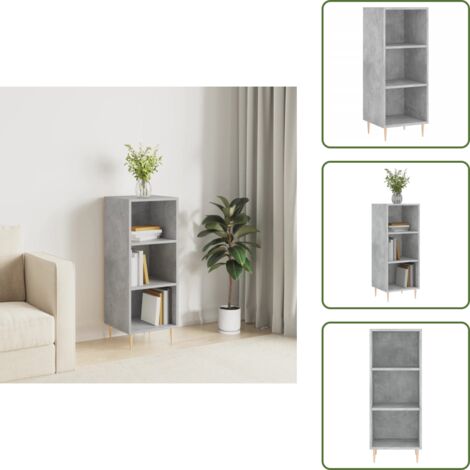 Aparador gris hormigón - vidaXL Aparador de madera de ingeniería gris hormigón 34,5x32,5x90 cm - Muebles de almacenamiento para hogar