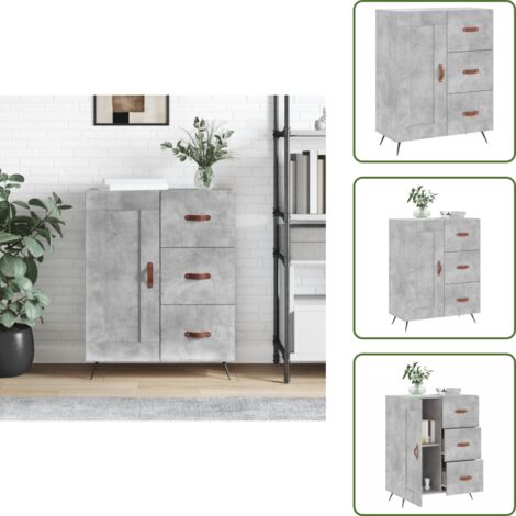 Aparador gris hormigón - vidaXL Aparador de madera de ingeniería gris hormigón 69,5x34x90 cm - Madera contrachapada