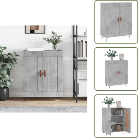 Aparador gris hormigón - vidaXL Aparador de madera de ingeniería gris hormigón 69,5x34x90 cm - Madera contrachapada
