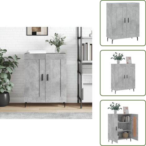 Aparador gris hormigón - vidaXL Aparador de madera de ingeniería gris hormigón 69,5x34x90 cm - Madera contrachapada