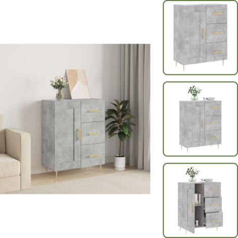 Aparador gris hormigón - vidaXL Aparador de madera de ingeniería gris hormigón 69,5x34x90 cm - Madera contrachapada