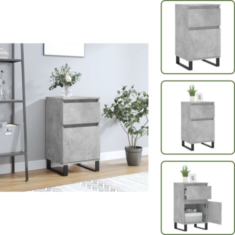 Aparador gris hormigón - vidaXL Aparador madera de ingeniería gris hormigón 40x35x70 cm - Madera de ingeniería