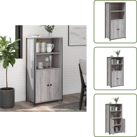 Aparador gris Sonoma - vidaXL Aparador alto madera contrachapada Sonoma gris 62x36x121,5 cm - Aparador moderno