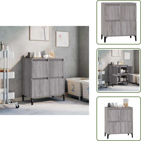 Aparador gris - vidaXL Aparador de madera contrachapada gris Sonoma 60x35x70 cm - Aparador de madera contrachapada