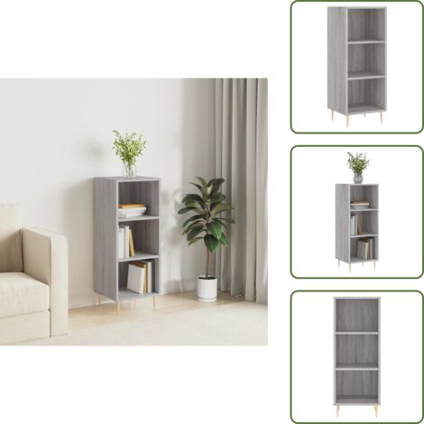 Aparador gris - vidaXL Aparador de madera de ingeniería gris Sonoma 34,5x32,5x90 cm - Madera contrachapada
