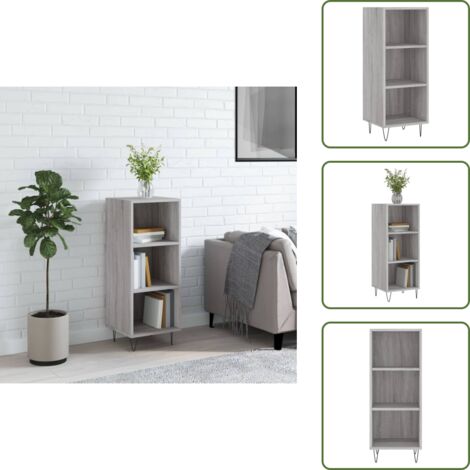 Aparador gris - vidaXL Aparador de madera de ingeniería gris Sonoma 34,5x32,5x90 cm - Madera contrachapada