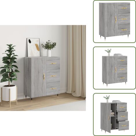Aparador gris - vidaXL Aparador de madera de ingeniería gris Sonoma 69,5x34x90 cm - Aparador de madera contrachapada