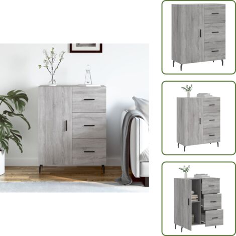 Aparador gris - vidaXL Aparador de madera de ingeniería gris Sonoma 69,5x34x90 cm - Aparador de madera contrachapada