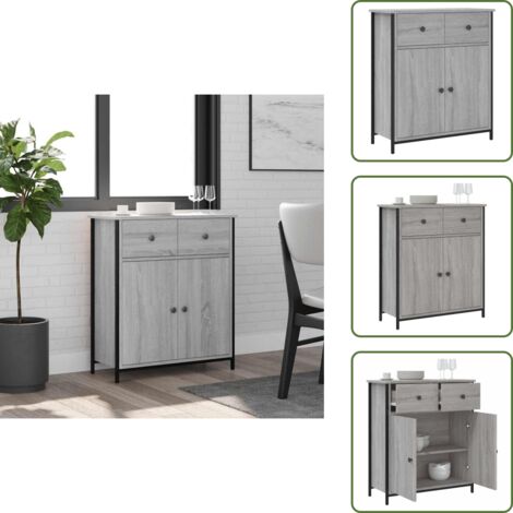 Aparador gris - vidaXL Aparador de madera de ingeniería gris Sonoma 70x30x80 cm - Madera contrachapada