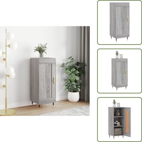 Aparador gris - vidaXL Aparador madera de ingeniería gris Sonoma 34,5x34x90 cm - Aparador moderno