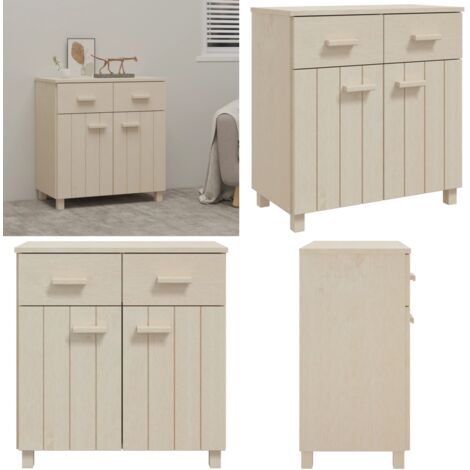 Aparador HAMAR madera de pino maciza marrón miel 79x40x80cm - Aparador de pino - Aparador decorativo