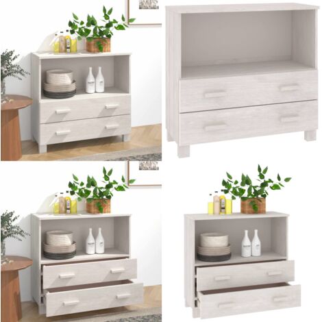 Aparador HAMAR madera maciza de pino blanca 85x35x80 cm - Aparador alto - Aparador de pino