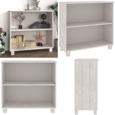 Aparador HAMAR madera maciza de pino blanca 85x35x80 cm - Aparador de pino - Aparador blanco