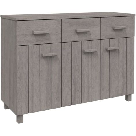 Aparador HAMAR madera maciza de pino gris claro 113x40x80 cm vidaXL