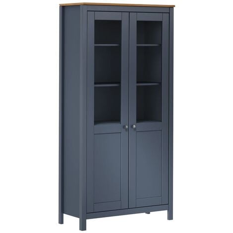 Aparador Hill madera de pino gris 85x37x170,5 cm vidaXL