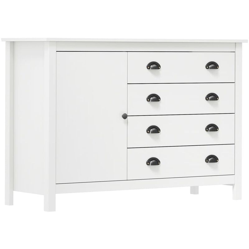 

vidaXL Madera Maciza de Pino Aparador 120x40x80 cm Blanco - Blanco