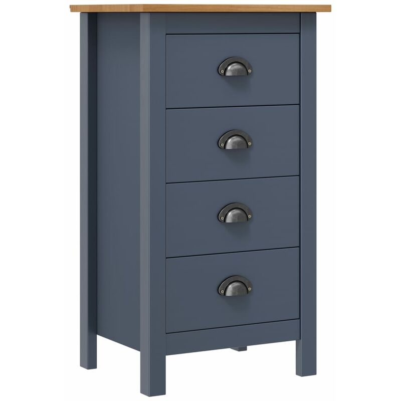 

Aparador Hill Range madera maciza de pino gris 46x35x80 cm - Gris