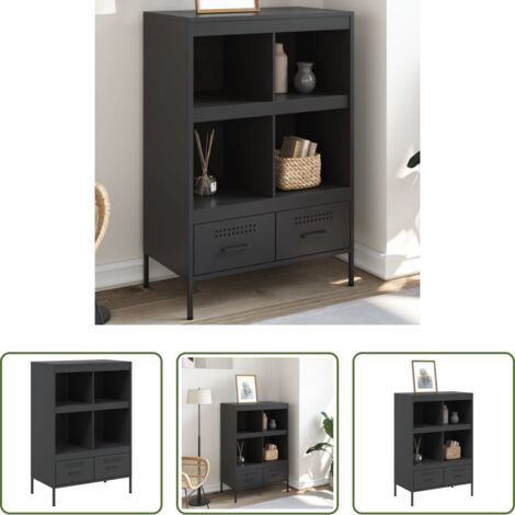 Aparador industrial -  Aparador acero negro 68x39x101,5 cm