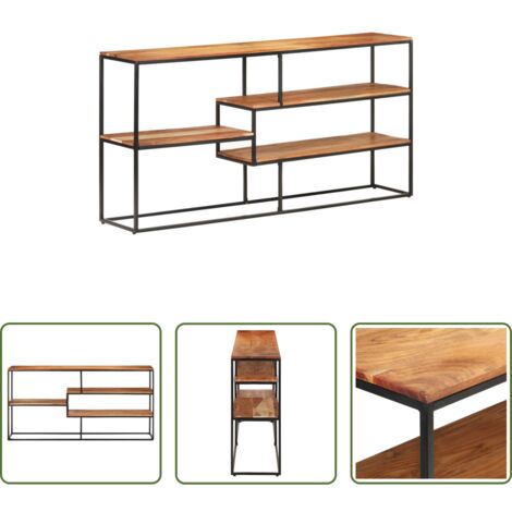 Aparador industrial -  Aparador de madera maciza de acacia 150x30x75 cm