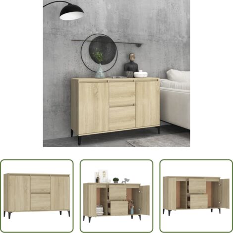 Aparador industrial -  Aparador madera contrachapada color roble Sonoma 102x35x70 cm