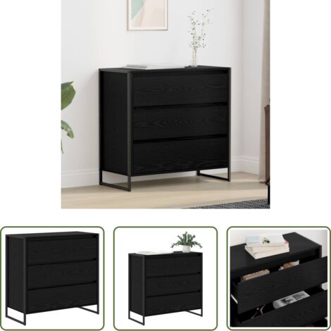 Aparador industrial -  Vitrina Roble Negro 79 x 36 x 75.5 cm Madera contrachapada