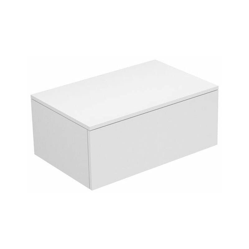 

Aparador EDITION 400 1 frontal extraíble 700 x 289 x 450 mm blanco brillo intenso, cristal titanio transparente KEUCO