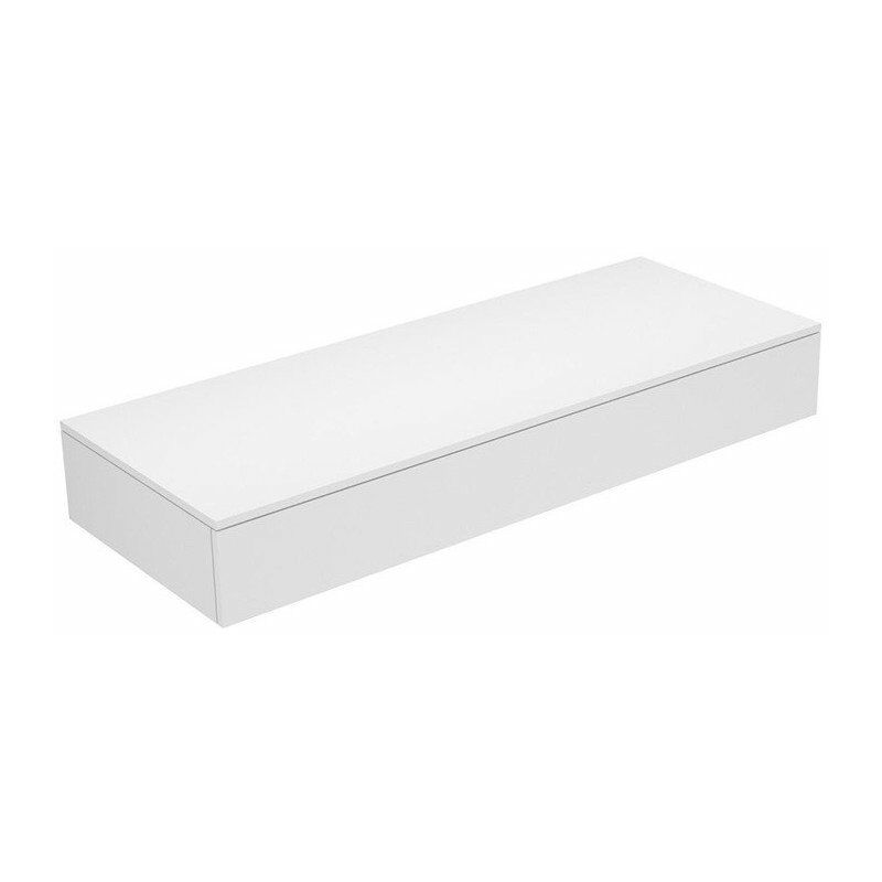 

Aparador EDITION 400 1 frontal extraíble 1400 x 199 x 535 mm blanco, cristal mate petróleo KEUCO