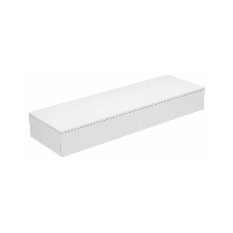 

Aparador EDITION 400 2 extraíbles frontales 1400 x 199 x 450 mm blanco, vidrio antracita mate KEUCO