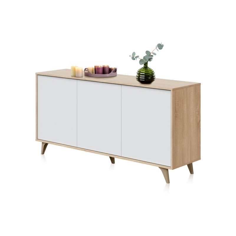 

Habitdesign - Aparador Kikua PlusBlanco Artik (Blanco Mate) - Roble Canadian