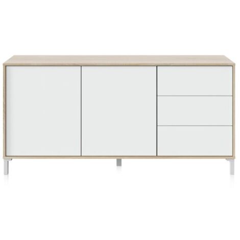 Aparador Lea Blanco Artik (Blanco Mate) - Roble Canadian (ancho) x 74cm (alto)