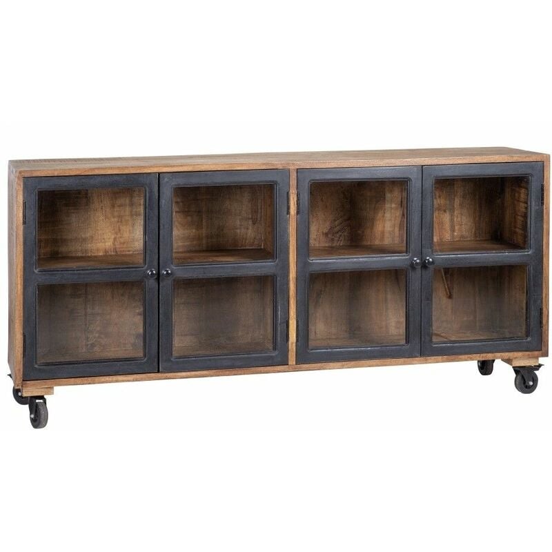 

Fanmuebles - Aparador madera con ruedas estilo industrial
