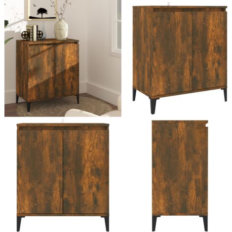 Aparador madera contrachapada color roble ahumado 60x35x70 cm - Aparador roble ahumado - Aparador con almacenamiento