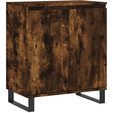 Aparador madera contrachapada color roble ahumado 60x35x70 cm vidaXL