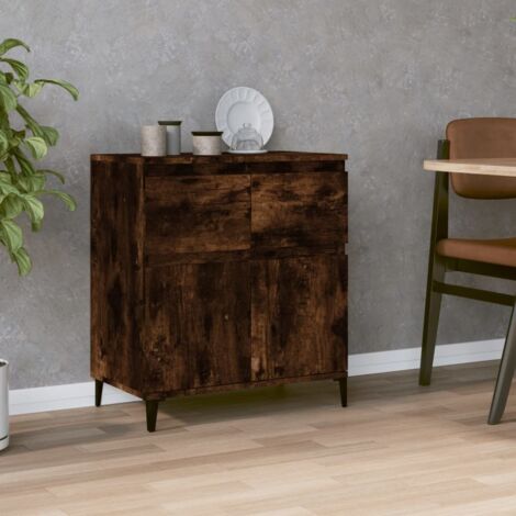 Aparador madera contrachapada color roble ahumado 60x35x70 cm vidaXL