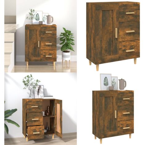 Aparador madera contrachapada color roble ahumado 69,5x34x90 cm - Aparador - Madera contrachapada
